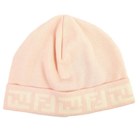Fendi Wool Zucca Pattern Knit Cap Beanie Pink main image 5